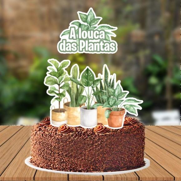 Topo de Bolo Louca das Plantas - Ref 5870 Arquivo Digital