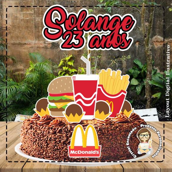 Topo de Bolo Mac Donalds - Ref 0024 Arquivo Digital