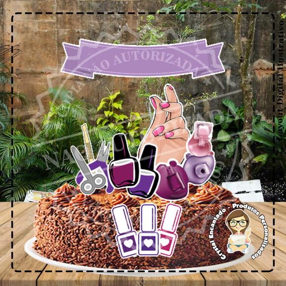 Topo de Bolo Manicure - Ref 2895 Arquivo Digital