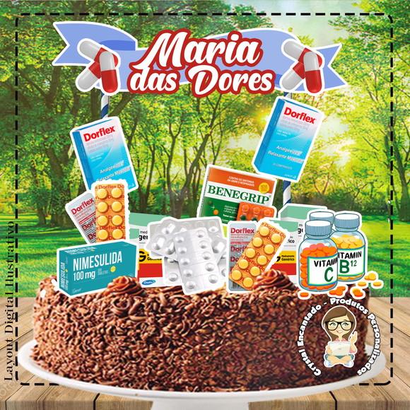 Topo de Bolo Maria das Dores - Ref 4372 Arquivo Digital