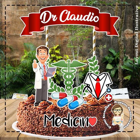 Topo de Bolo Medico - Ref 4377 Arquivo Digital