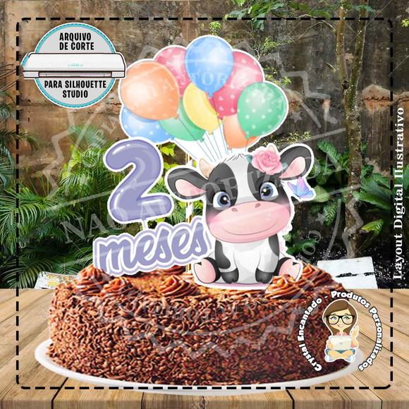 Topo de Bolo Mesversario Bichinhos Ref 4414 Arquivo Digital