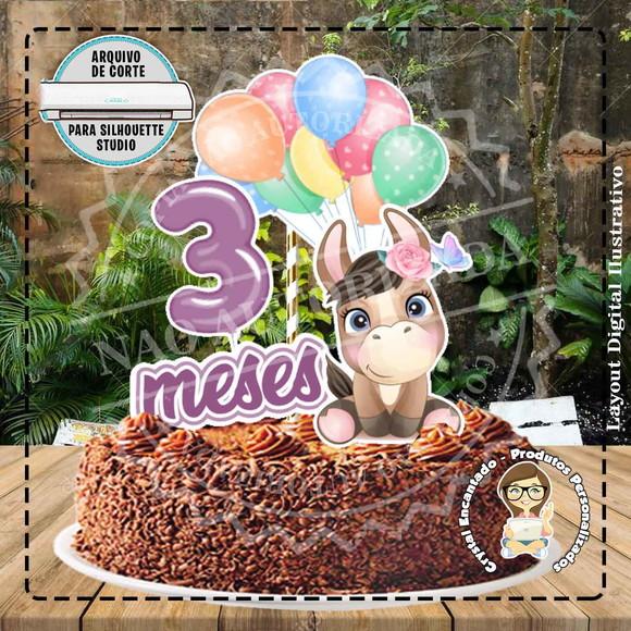 Topo de Bolo Mesversario Bichinhos Ref 4415 Arquivo Digital
