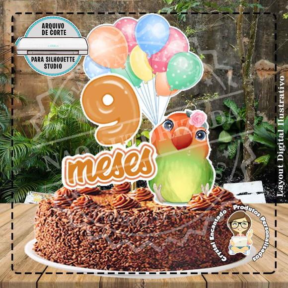 Topo de Bolo Mesversario Bichinhos Ref 4421 Arquivo Digital