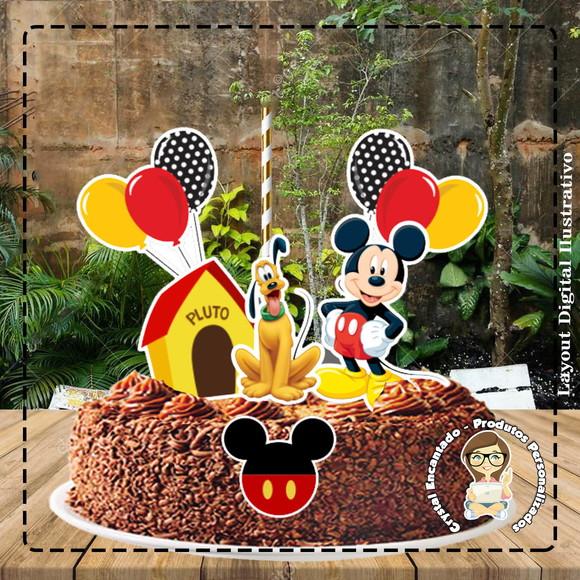 Topo de Bolo Mickey - Ref 4392 Arquivo Digital