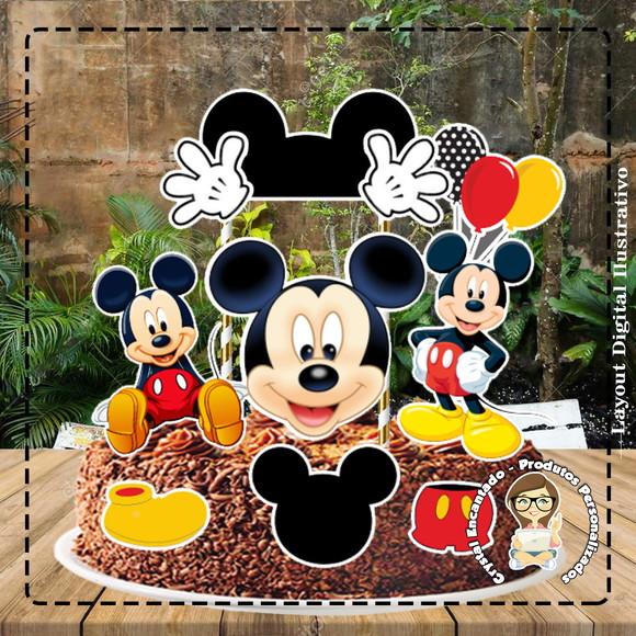 Topo de Bolo Mickey Gde - Ref 4396 Arquivo Digital