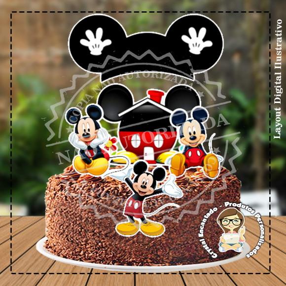 TOPO DE BOLO MICKEY MOUSE - REF 3142 ARQUIVO DIGITAL