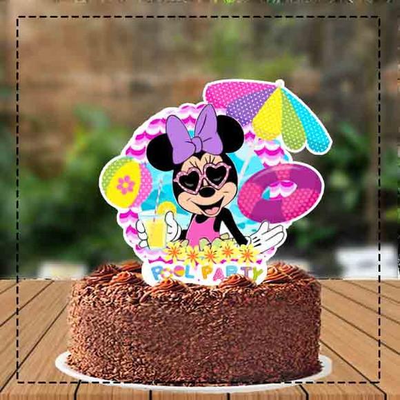 Topo de Bolo Minnie Praia - Ref 4027 Arquivo Digital