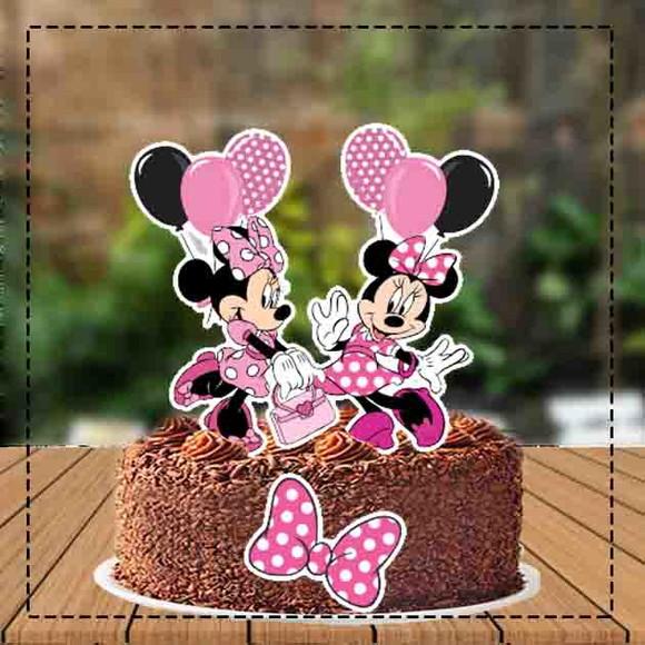 TOPO DE BOLO MINNIE ROSA - REF 3653 ARQUIVO DIGITAL