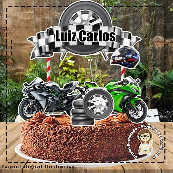 Topo De Bolo Moto Carenada - Ref 1665 Arquivo Digital