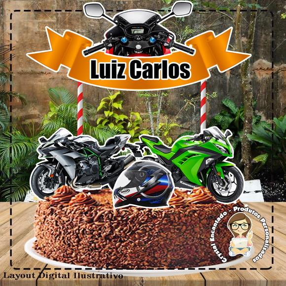Topo De Bolo Moto Carenada - Ref 1666 Arquivo Digital
