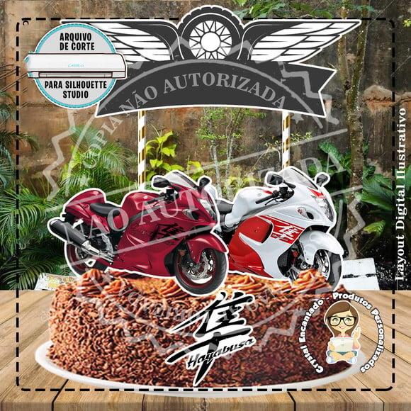 Topo de Bolo Moto Hayabusa - Ref 2372 Arquivo Digital
