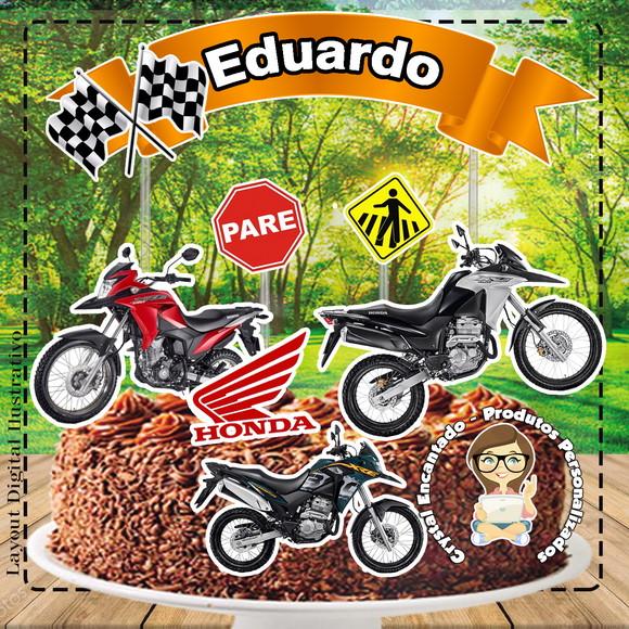 Topo de Bolo Moto Honda - Ref 1662 Arquivo Digital