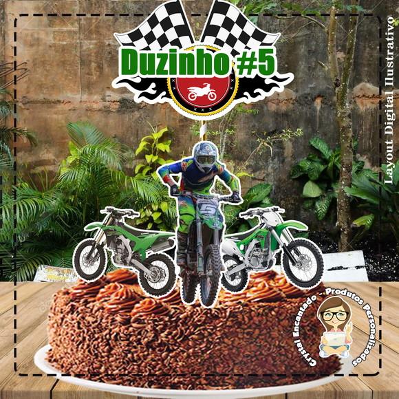 Topo De Bolo Moto Kawasaki - Ref 1657 Arquivo Digital