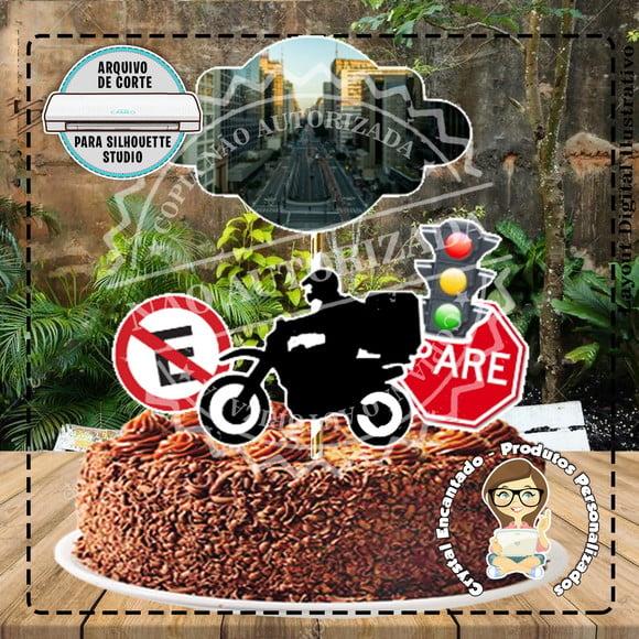 Topo de Bolo Motoboy - Ref 2529 Arquivo Digital
