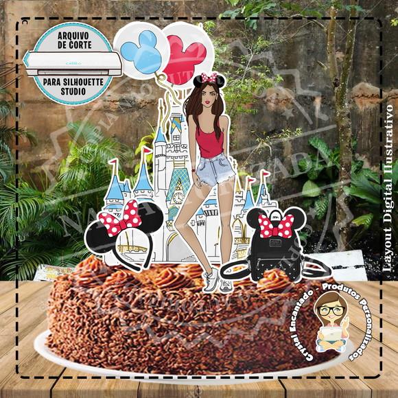 TOPO DE BOLO MULHER DISNEY REF 1316 - ARQUIVO DIGITAL