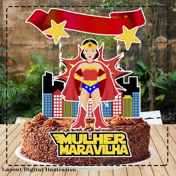 Topo de Bolo Mulher Maravilha - Ref 4484 Arquivo Digital