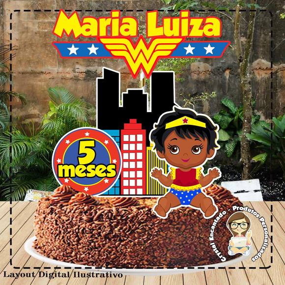 Topo de Bolo Mulher Maravilha Baby -ref 4492 Arquivo Digital