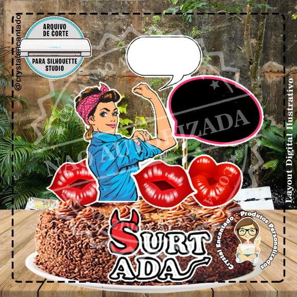 TOPO DE BOLO MULHER PODEROSA - ARQUIVO DIGITAL