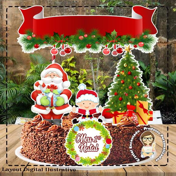Topo de Bolo Natal - 4545 Arquivo Digital