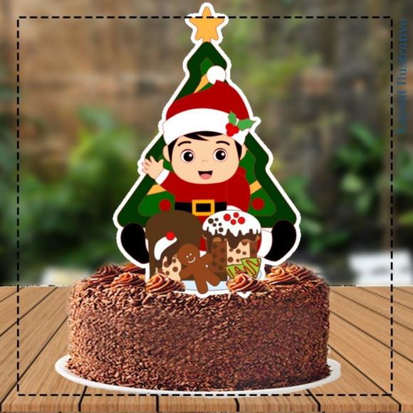 Topo de Bolo Natal Bebe Doces - 5248 Arquivo Digital