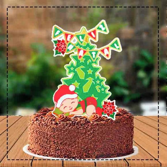 Topo de Bolo Natal Bebê Dormindo Menino 3956 Arquivo Digital