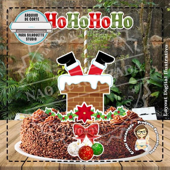 Topo de Bolo Natal Chamine - 4581 Arquivo Digital