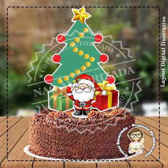 Topo de Bolo Natal Papai Noel - Ref 3227 Arquivo Digital