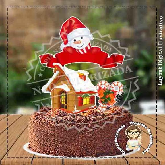 Topo de Bolo Natal Papai Noel - Ref 3237 Arquivo Digital