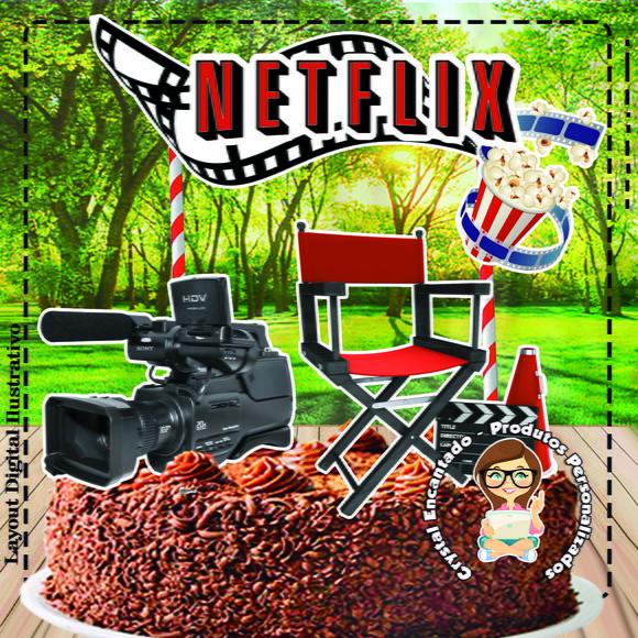 Topo de Bolo Netflix - 4599 Arquivo Digital