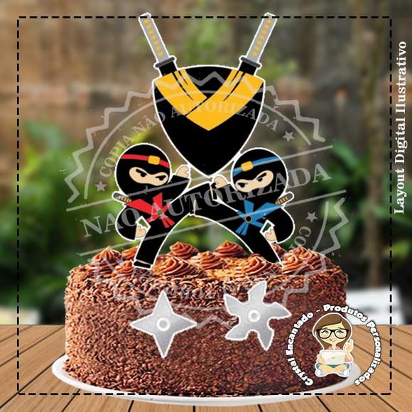 TOPO DE BOLO NINJAS - REF 3164 ARQUIVO DIGITAL