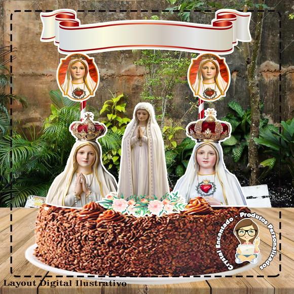 Topo de Bolo Nossa Senhora de Fatima - 1652 Arquivo Digital