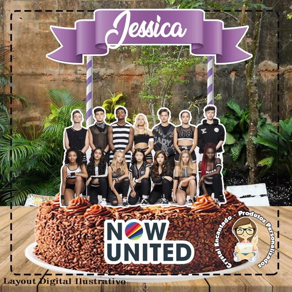 Topo de Bolo Now United - 0510 Arquivo Digital
