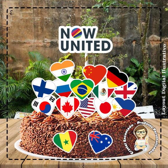 Topo de Bolo Now United - 0516 Arquivo Digital