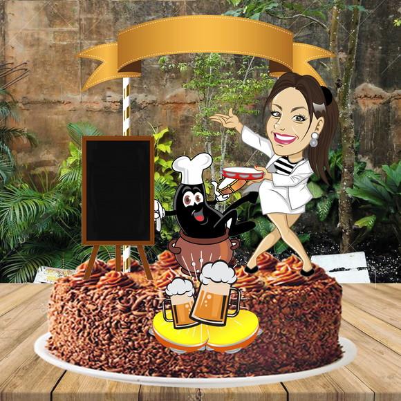 Topo de Bolo Pagode Feijoada Feminino - 2499 Arquivo Digital
