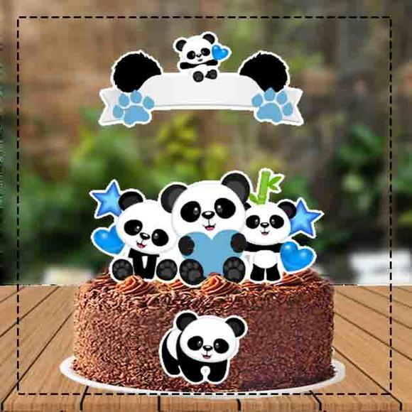Topo de Bolo Panda - Ref 3702 Arquivo Digital
