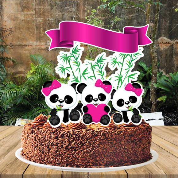 Topo de Bolo Panda - Ref 2586 Arquivo Digital