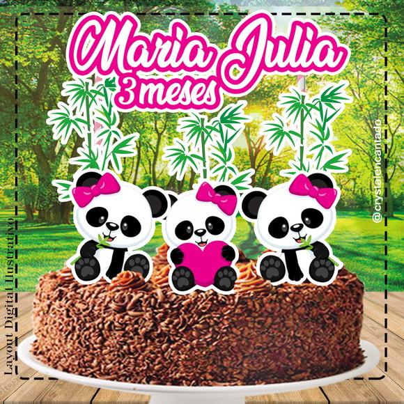 Topo de Bolo Panda - Ref 3807 Arquivo Digital