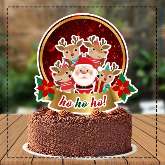 Topo de Bolo Papai Noel Hohoho - 5225 Arquivo Digital