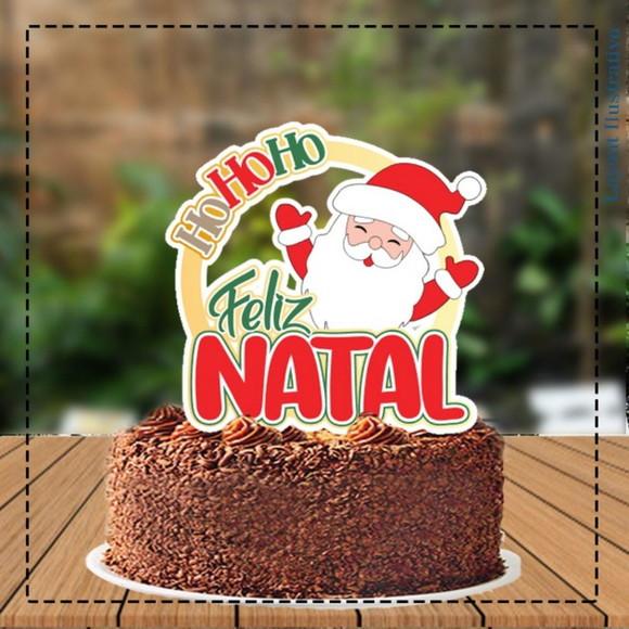 Topo de Bolo Papai Noel Hohoho - Ref 5166 Arquivo Digital