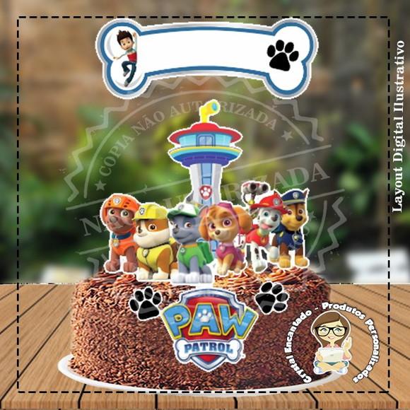 TOPO DE BOLO PATRULHA CANINA REF 3312 - ARQUIVO DIGITAL
