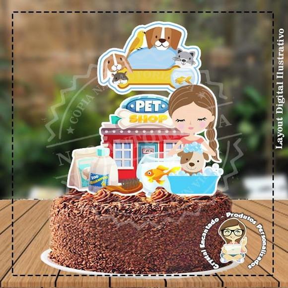 TOPO DE BOLO PET SHOP REF 3300 - ARQUIVO DIGITAL