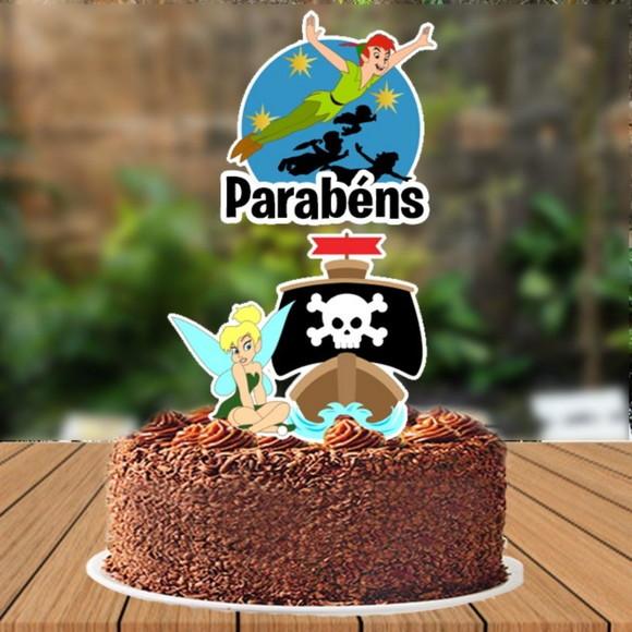 Topo de Bolo Peter Pan e Sininho - 5672 Arquivo Digital