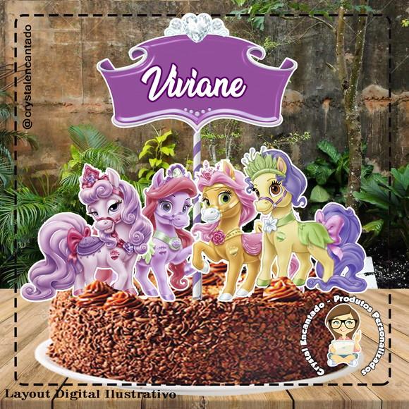 Topo de Bolo Pets Princess - 4684 Arquivo Digital