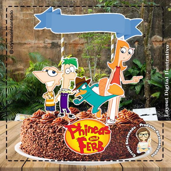 Topo de Bolo Phineas e Ferb - 4686 Arquivo Digital
