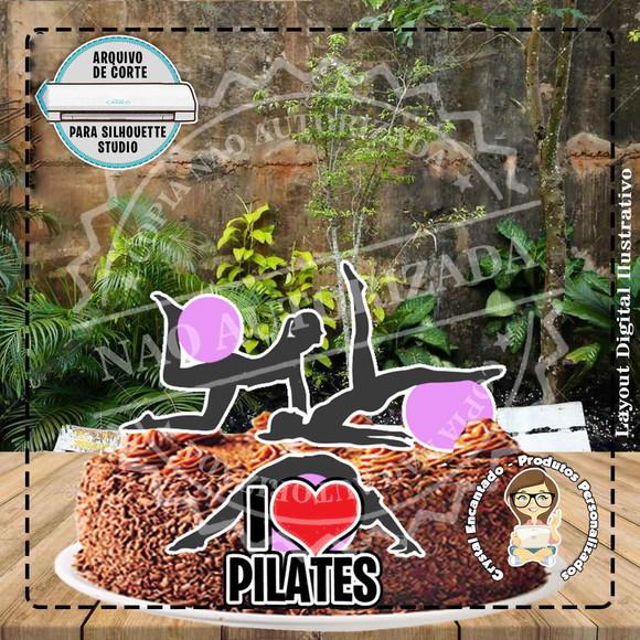 Topo de Bolo Pilates - Ref 2200 Arquivo Digital
