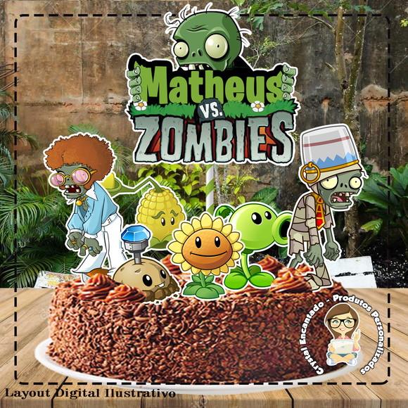 Topo de Bolo Plants Vz Zombie- Ref 4720 Arquivo Digital