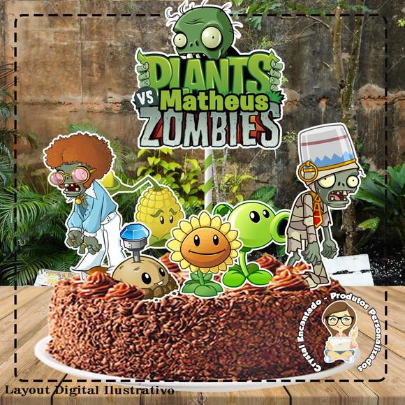 Topo de Bolo Plants Vz Zombie- Ref 4721 Arquivo Digital
