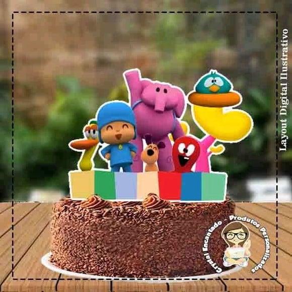 Topo de Bolo Pocoyo - 3587 Arquivo Digital