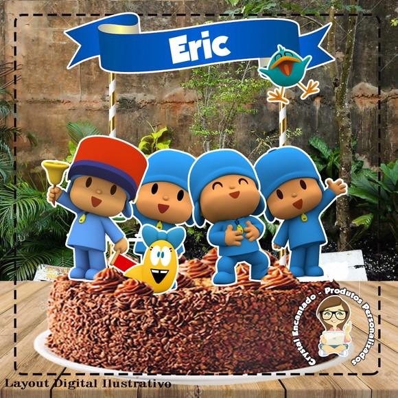 Topo de Bolo Pocoyo - 4729 Arquivo Digital